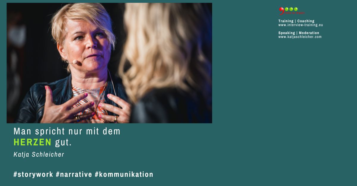 MediaCoaching's tweet image. Man spricht nur mit dem Herzen gut.
#katjaschleicher #interviewtraining #communication #storywork
