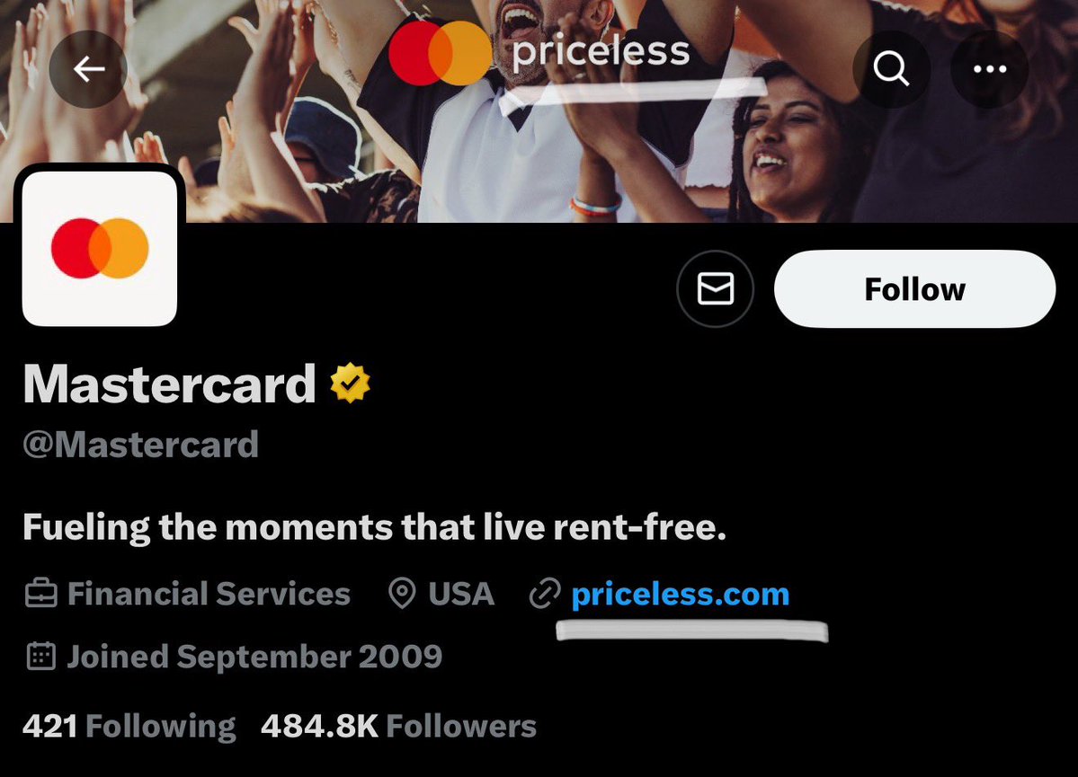 crypt_omar's tweet image. I literally just noticed that Mastercards website domain is priceless.com. 👀