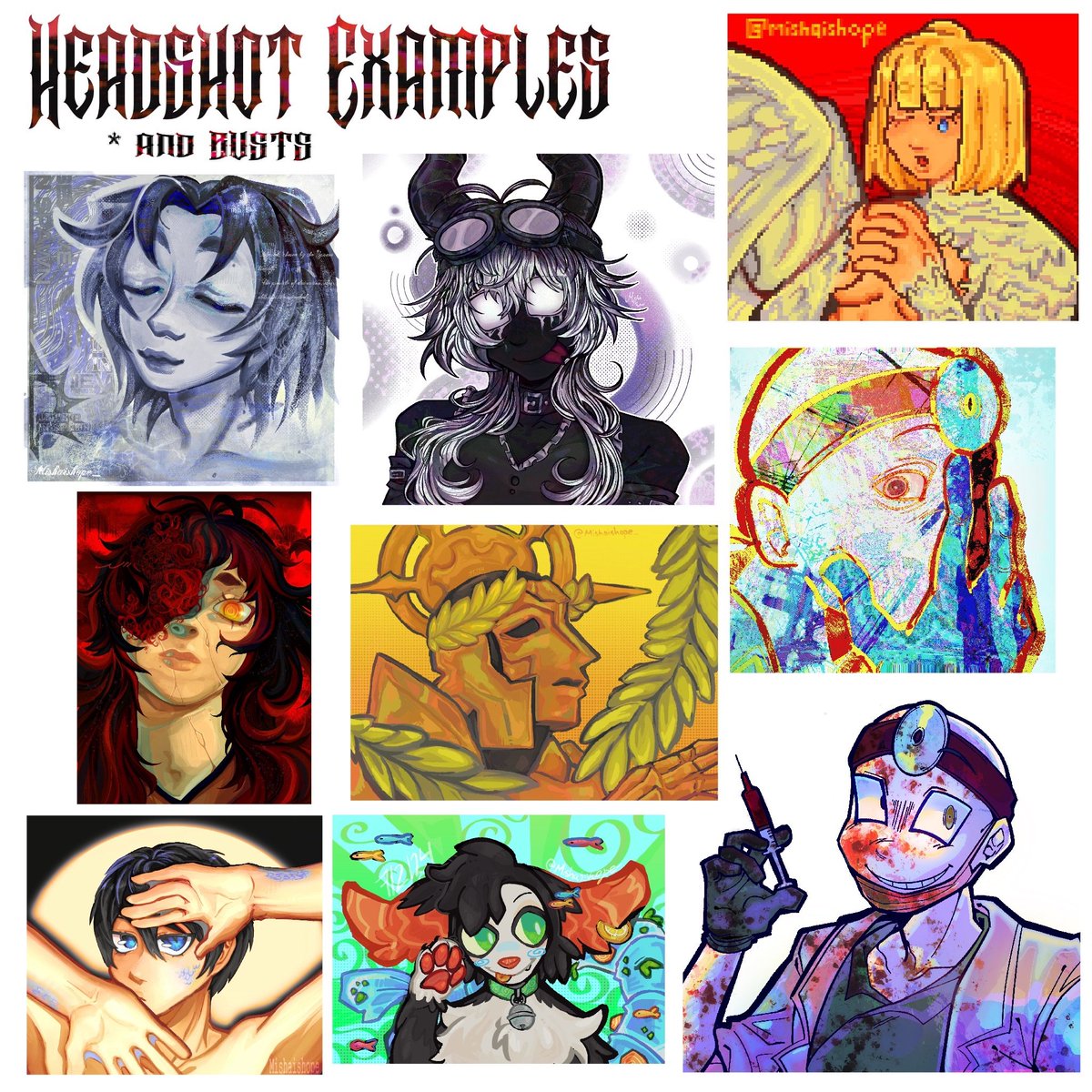 mishaishope's tweet image. Trynna set up commissions is actually pissing me off ❤️‍🩹 #commissionsheet