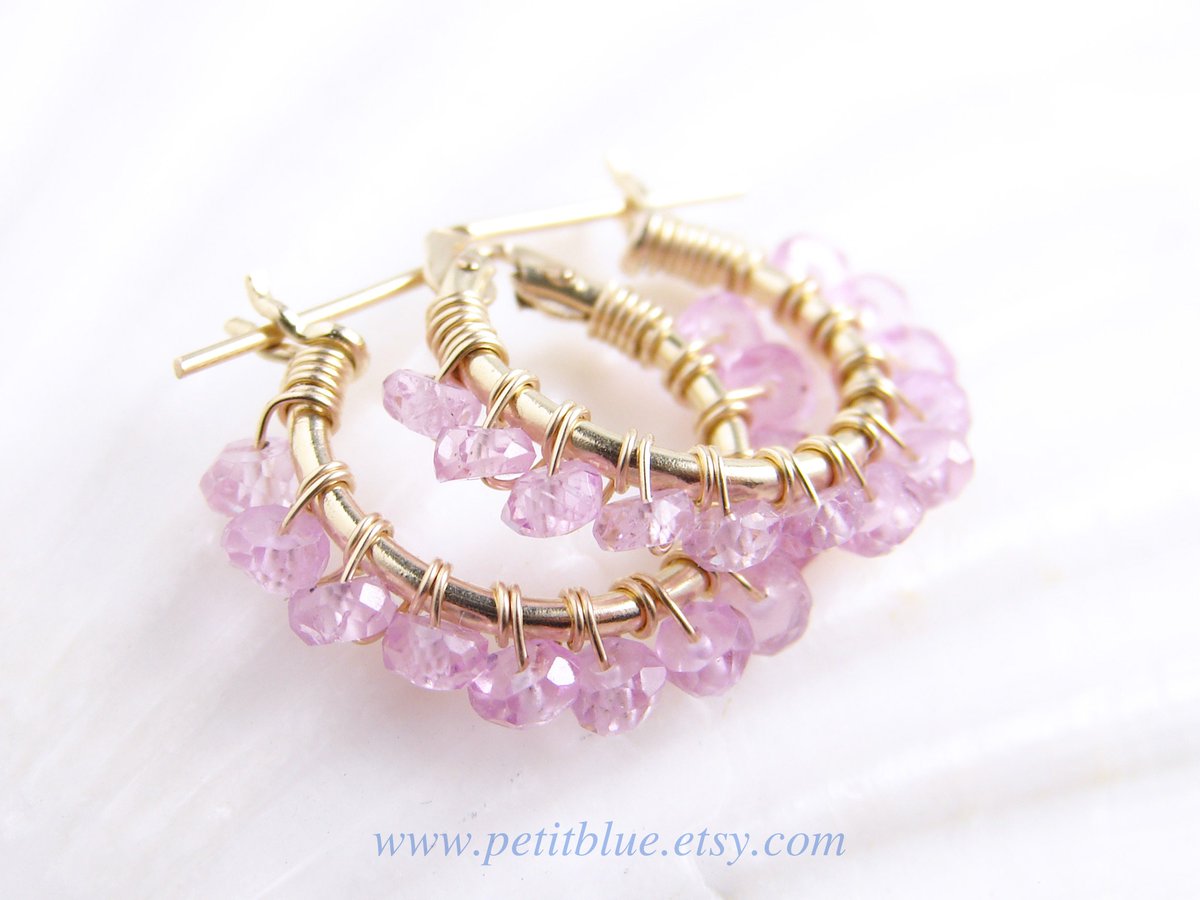 JewelryByMikako's tweet image. September Birthday ~ Pink Sapphire Hoop Earrings ~ Gift for Her ~ Valentine&apos;s Gift ~ 14K GF Earrings ~ Small Hoop Earrings tuppu.net/266dc727  #PinkSapphire