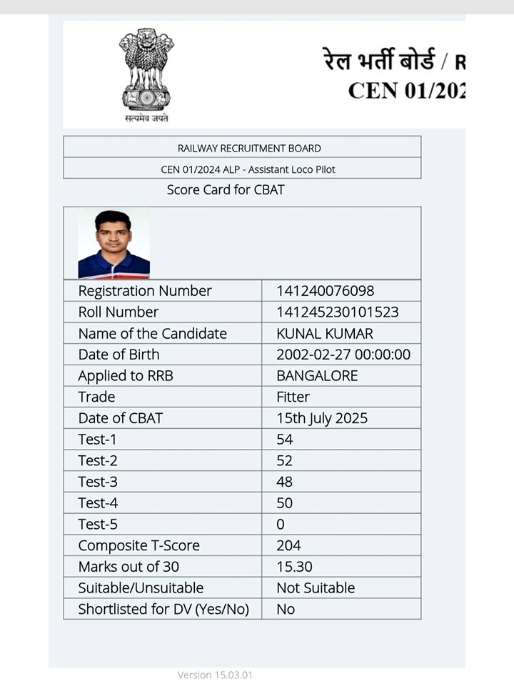 yogesh_gaur0276's tweet photo. RRB ALP 2024 CBAT Psycho Scam
#alpcbat_scam
#RRB_ALP_PSYCHO_RESULT_SCAM
#Release_ALP_2024_Final_Revised_Result
@RailMinIndia @RDSOLucknow @Rrbmumbai @PMOIndia @AshwiniVaishnaw @PiyushGoyal @abhinaymaths @RahulGandhi https://t.co/1D5WwPMZuB