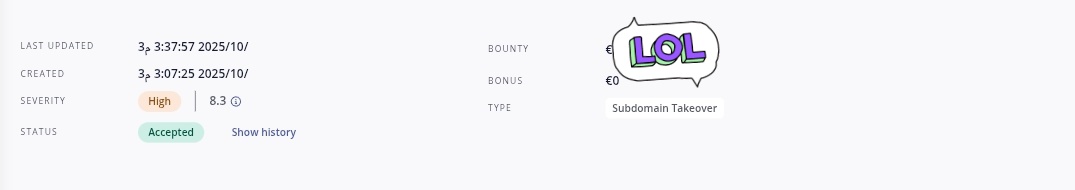 Saoud_Maryout's tweet image. الحمدلله ♥️🔥 Frist bug , Frist bounty  
#bugbounty