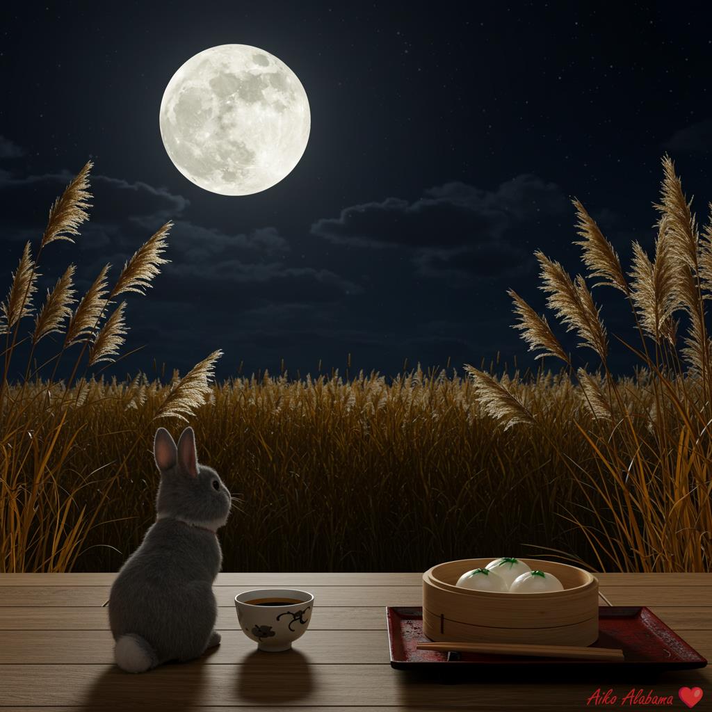 <a href="/JasonVitale14/">𝕲𝖚𝖗𝖚 𝕾𝖈𝖔𝖗𝖕𝖎𝖔𝖓 🔥 🦂</a> <a href="/GigisAIArt247/">Gigi's AI Art Creations</a> QT Full Moon Art 🌕🐰

This piece captures the magic of Tsukimi (Japanese Moon Viewing)! In Japan, the Mid-Autumn Festival is a time to appreciate the beautiful harvest moon. We often enjoy the view with Usagi (rabbits), who are believed to live on the moon and pound Tsukimi