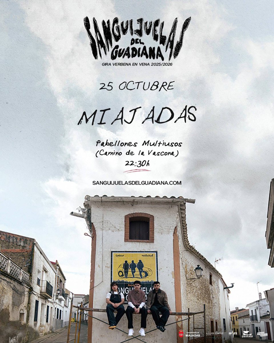 Llega La #verbenaenvena a Miajadas de la mano de Sanguijuelas del Guadiana.
Colabora: Ayuntamiento de Miajadas
Produce: Sonido e Iluminación Luis Díaz
🙌🙌