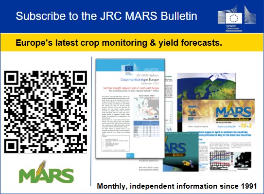 vera_thiemig's tweet photo. Europe’s crops, monitored and forecast - month by month since 1991. 🌾​
​
📲 Scan the QR code and subscribe to the #JRC_MARS_Bulletin newsletter email for early access to trusted crop monitoring insights.​
​
#JRC, #Ag, #DGAgri, #crop, #JRC_AGRI4cast https://t.co/SwXtrDfO4C