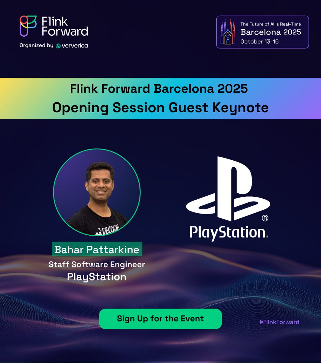 🎮 Bahar Pattarkine, Staff Software Engineer at PlayStation, is one of our keynote speakers! Learn how PlayStation uses Apache Flink to transform raw game activity into real-time, privacy-aware insights. 💥

hubs.li/Q03LYyXv0

#FlinkForward #ApacheFlink