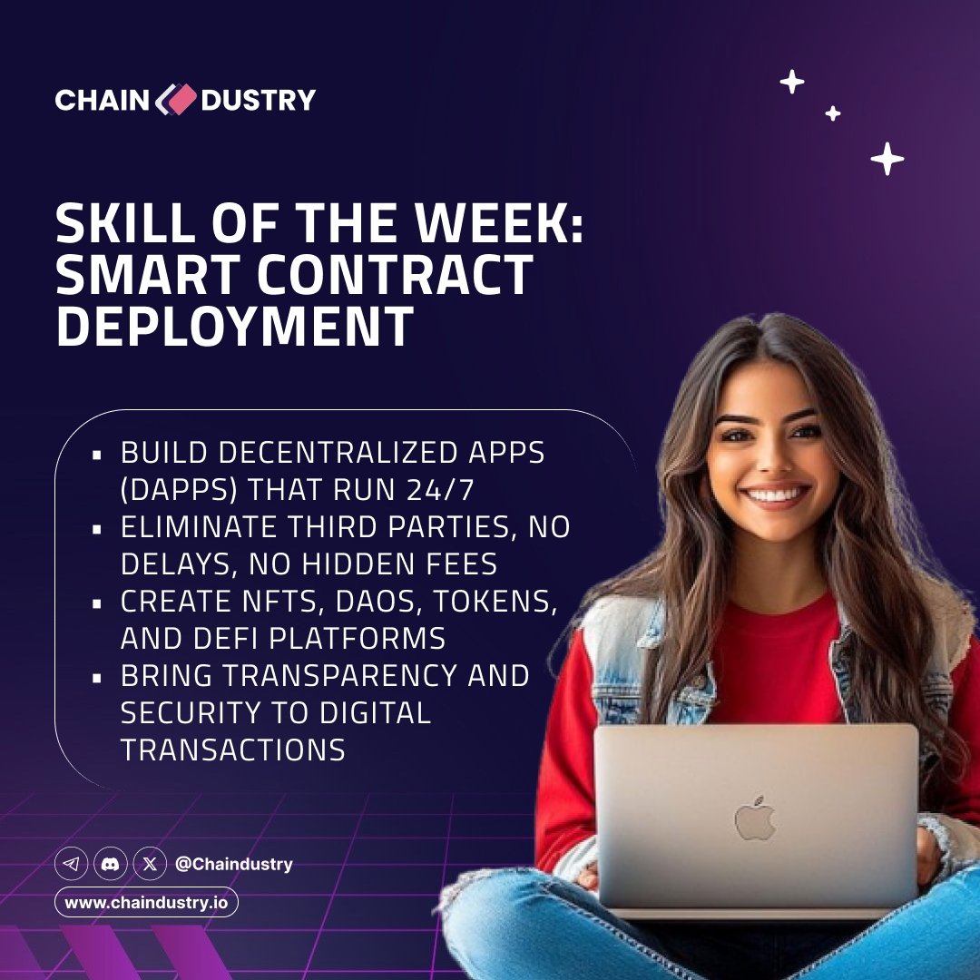 ChainDustry's tweet image. Skill of the week👇

Let me know in the comment what you think about smart contract Deployment 😊
