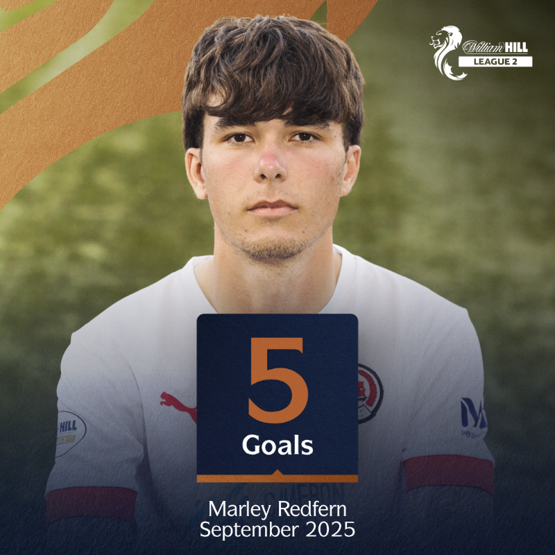 spfl's tweet photo. Congratulations to @ClydeFC's Marley Redfern who has been named @WilliamHill League 2 Player of the Month for September! 🏆