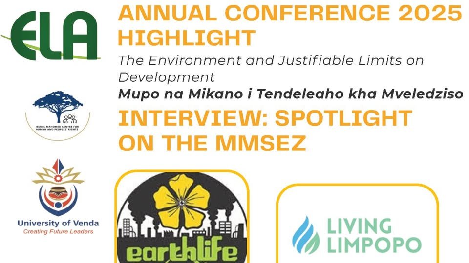 LivingLimpopo's tweet photo. Thanks to ALL RISE - Attorneys for Climate and Environmental Justice we are honoured to be featured at this year's Environmental Law Association Annual Conference, 8-10 Oct, hosted by UNIVEN in Limpopo, under the theme of The Environment and Justifiable Limits on Development: https://t.co/wkt9OdNZOj