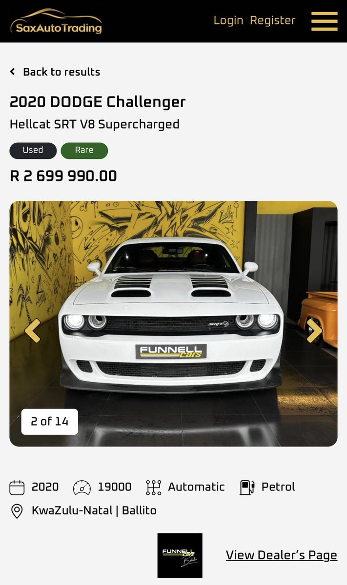 saxautotrading's tweet photo. From the 6.2L Supercharged V8 to the
performance-tuned suspension, this Hellcat 
was built for pure adrenaline. This iconic All-American muscle car design has the thunder of 717 horsepower! What a beast of a car! Available for purchase on SAX AUTO TRADING, link here: https://t.co/VtXgCUCTC5

#saxautotrading #dodgechallenger #challengersrt #hellcat #musclecar