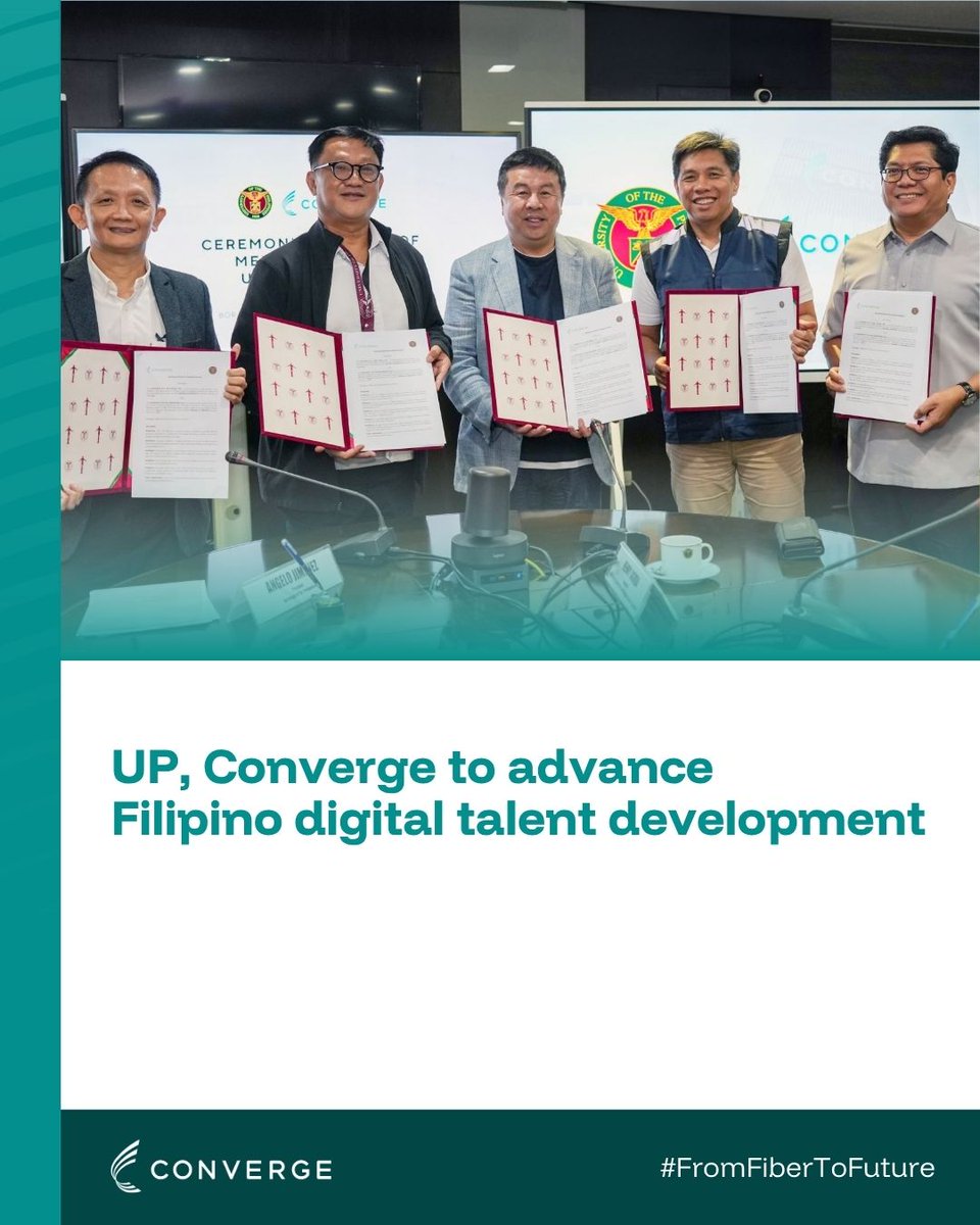ExperienceCNVRG's tweet photo. We’ve signed a landmark Memorandum of Understanding with the University of the Philippines (@upsystem), establishing a three-year strategic partnership designed to prepare Filipino students for leadership in an artificial intelligence–driven global economy.

More: https://t.co/nbalbxYugv

#FromFiberToFuture