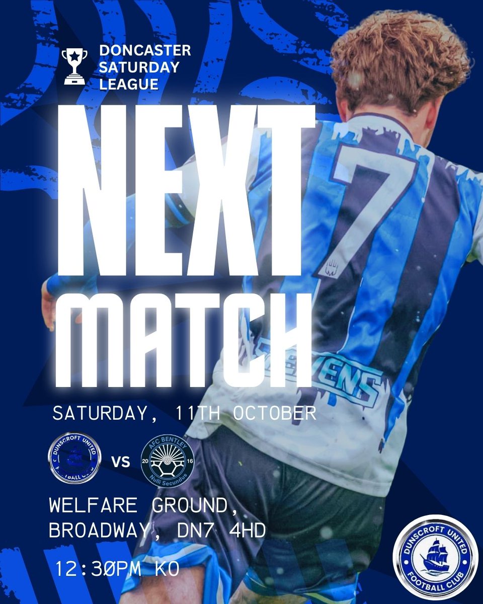 DunscroftU's tweet photo. A highly anticipated clash awaits 🔥 against @AFCBentleyDev Every time we face these opponents, it’s always a great battle. The energy, the intensity, and the quality on show make it one of the standout fixtures. Ready to give it everything — let’s make it count 💪⚽️ https://t.co/PQxToiptOP