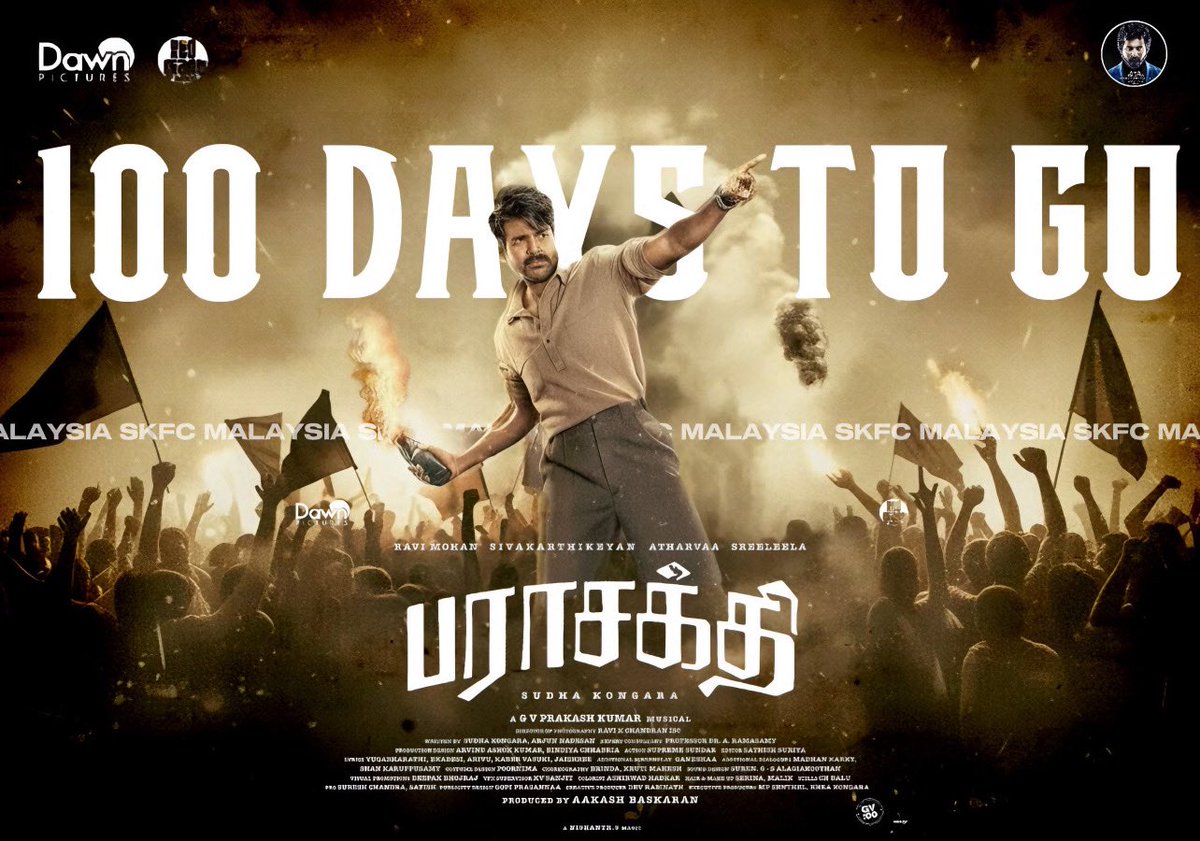 MalaysiaSKFC_'s tweet image. 100 நாட்களில்,தமிழ் தீ பரவட்டும் 🔥

100 Days to go for #Parasakthi

#ParasakthiPongal #Parasakthi #Sivakarthikeyan @Siva_Kartikeyan @AnandSkfc @navneth @AllIndiaSKFC 
@Sudha_Kongara @gvprakash