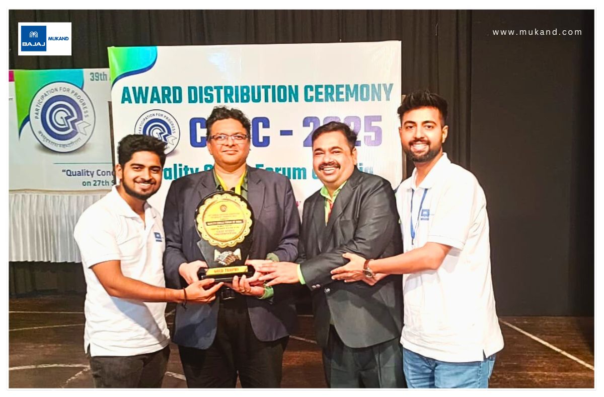 MukandSteel's tweet image. 🚀 At the 39th Quality Circle Convention - Mumbai, Mukand’s four participating teams 𝐬𝐞𝐜𝐮𝐫𝐞𝐝 𝐭𝐡𝐞 𝐜𝐨𝐯𝐞𝐭𝐞𝐝 “𝐆𝐎𝐋𝐃” 𝐀𝐰𝐚𝐫𝐝.

#MukandLimited #QualityCircle #ManufacturingLeadership #ProudMoment #Bajaj