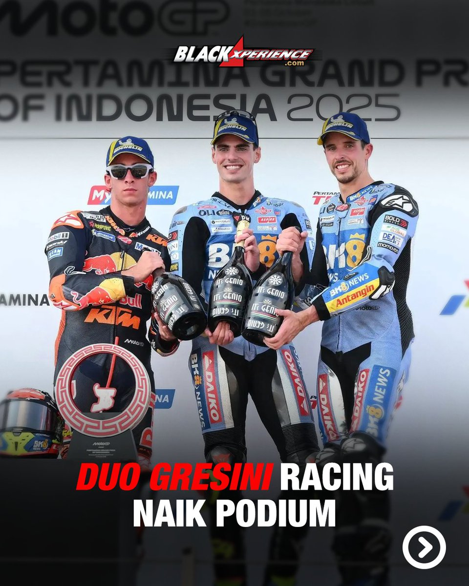 blackxperience's tweet image. Gokil. Da Best. Manteppp!! 🏍️💨
Fix salah satu race yang paling seru sepanjang musim ini 🔥

Kayak apa keseruan race kemaren? Lansung geser aja slidesnya bro! 

#BlackXperience #MotoGP #MotoGP2025  #IndonesianGP #Ducati #FerminAldeguer