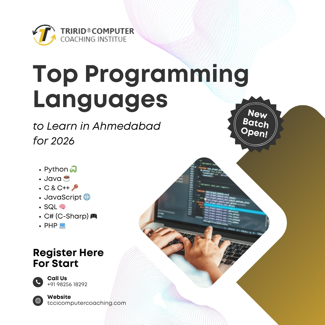 tccicomputer's tweet image. Learn top programming languages for 2026 at TCCI Bopal Ahmedabad. Certified courses in Python, Java, C++, Web Development, &amp;amp; more.

👉tccicomputercoaching.wordpress.com/2025/10/06/pro…

#ProgrammingLanguages #LearnToCode #PythonTraining #JavaCourses #TCCIInstitute #BopalAhmedabad #CodingClasses #ITTraining