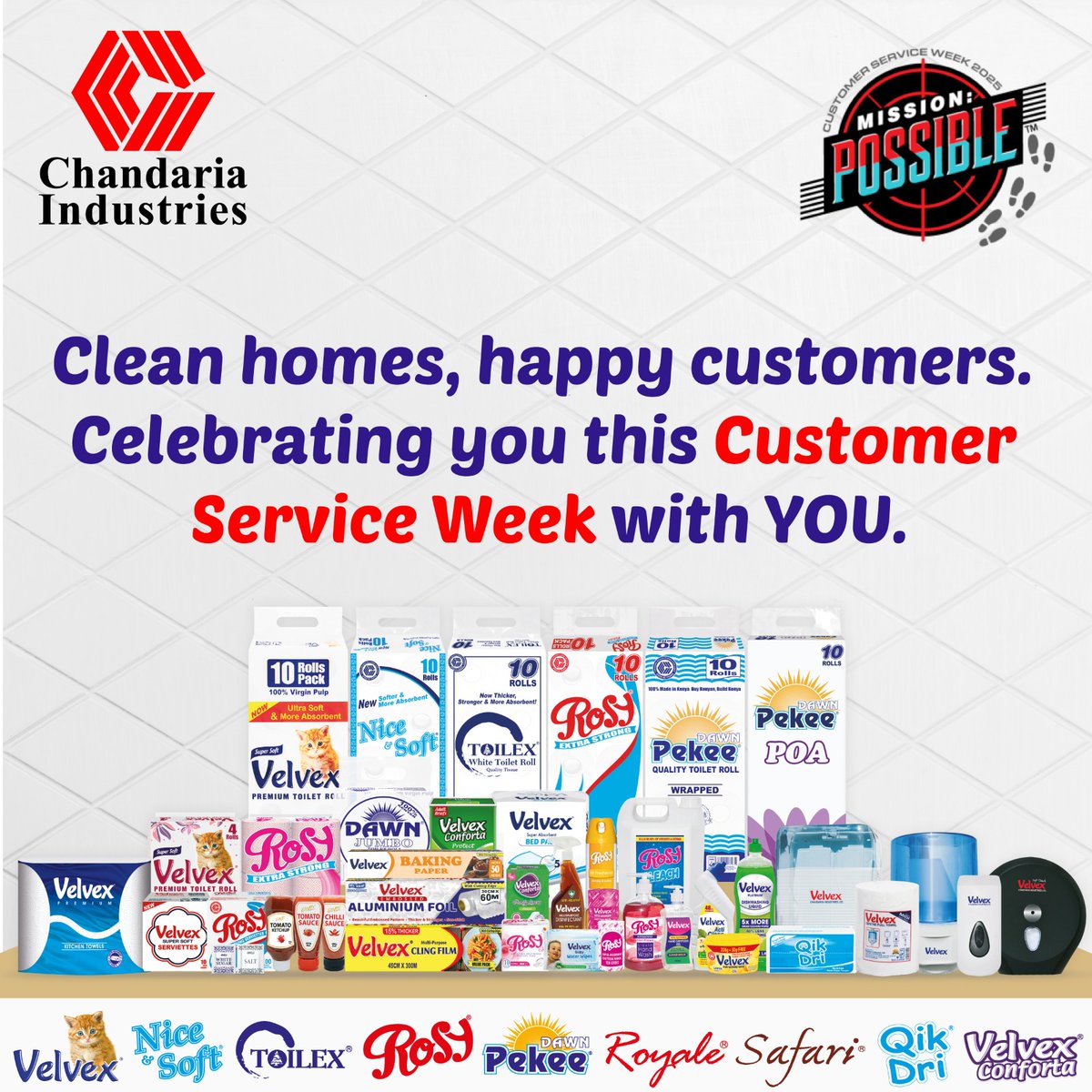 ChandariaKenya's tweet image. To every customer who’s ever smiled at our service desk, tagged us everywhere, or just quietly appreciated our products at home, this week’s for you! You’re the reason we push harder, serve better, and smile wider. Without you, we’d just be shelves and rolls. ❤

#csweek2025