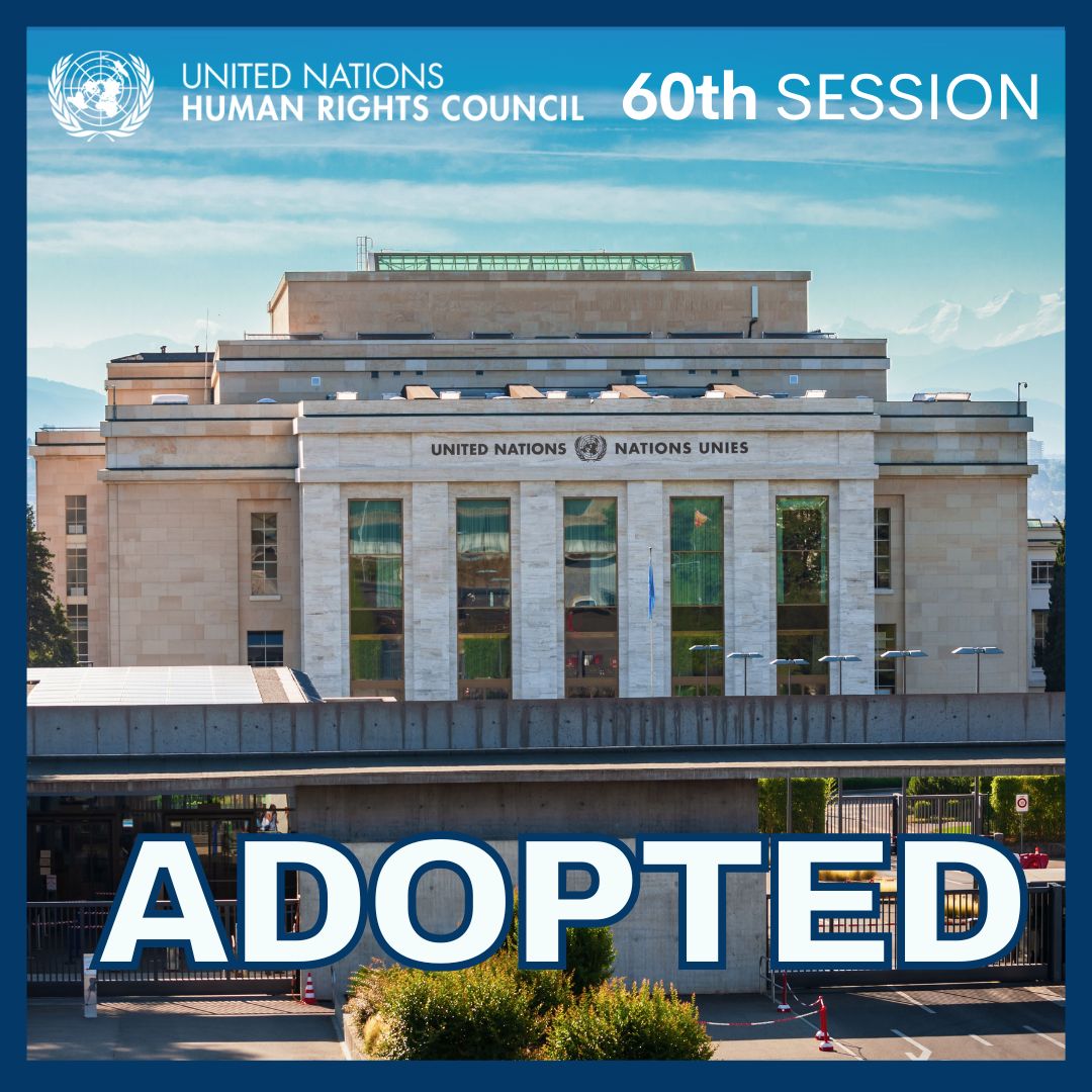 #HRC60 | Draft resolution A/HRC/60/L.9 on the situation of human rights in #Afghanistan was ADOPTED without a vote.
