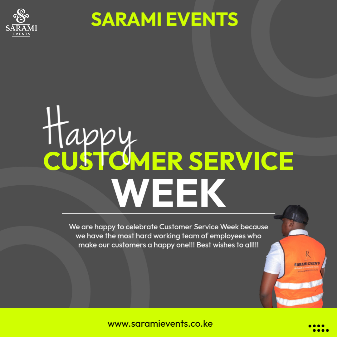SaramiEvents254's tweet photo. At Sarami Events, we celebrate our incredible team and clients this #CustomerServiceWeek! ๐ Your smiles inspire our service every day. Cheers to creating more memorable moments together! ๐ #SaramiEvents #CustomerExperience #EventExperts https://t.co/Cgjgobgr4R