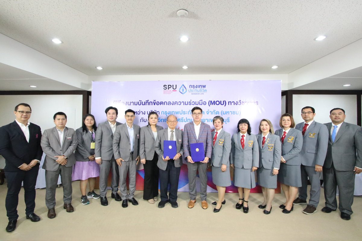 SuccessChTv's tweet image. กรุงเทพประกันชีวิต MOU ม.ศรีปทุม วิทยาเขตชลบุรี เดินหน้าเสริมศักยภาพผู้บริหารตัวแทนสู่ความยั่งยืน มุ่งพัฒนาภาวะผู้นำเชิงผู้ประกอบการ สู่การเป็นผู้นำรุ่นใหม่ตอบโจทย์อุตสาหกรรมประกันชีวิต 

successchannel.co/post_news?post… 

#กรุงเทพประกันชีวิต #ม.ศรีปทุม