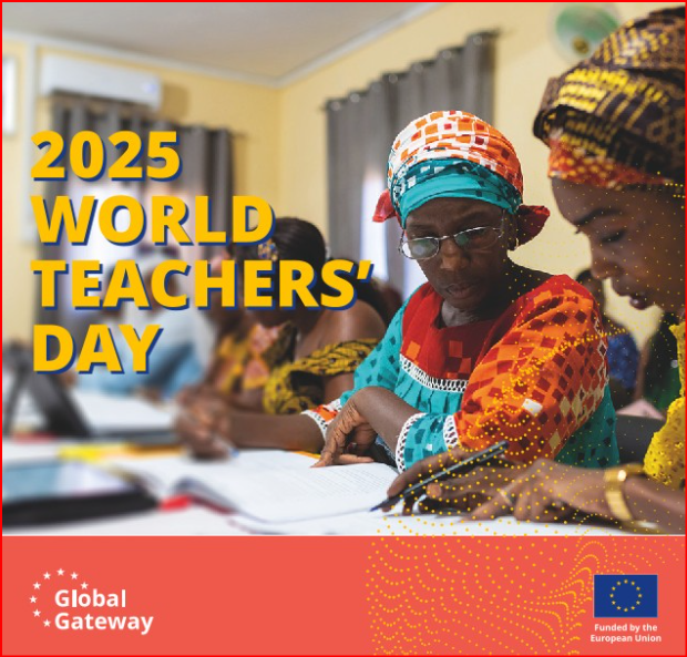 Enabel_Belgium's tweet image. 👩‍🏫Yesterday was #WorldTeachersDay!
Enabel is proud to be part of the Regional Teachers Initiative for Africa (RTIA) – a #GlobalGateway key programme funded by @EU_Commission – together with partners @expertisefrance,@APEFEasbl , @VVOBvzw, @UNESCO  &amp;amp; the @_AfricanUnion to