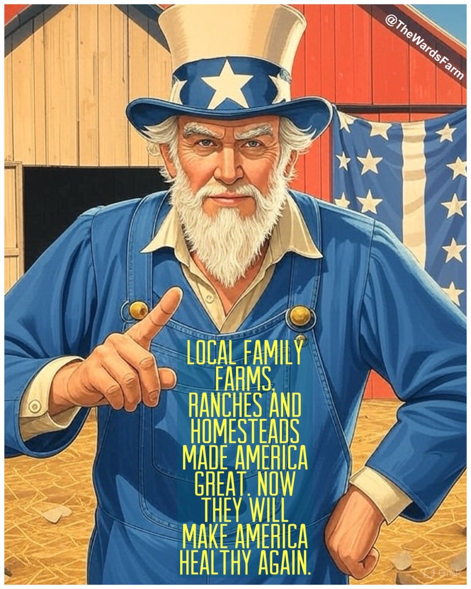 Good Monday morning.
Local Family Farms, Ranches and Homesteads made America Great.
Now they will Make America Healthy Again.
<a href="/SecRollins/">Secretary Brooke Rollins</a> <a href="/SecKennedy/">Secretary Kennedy</a>