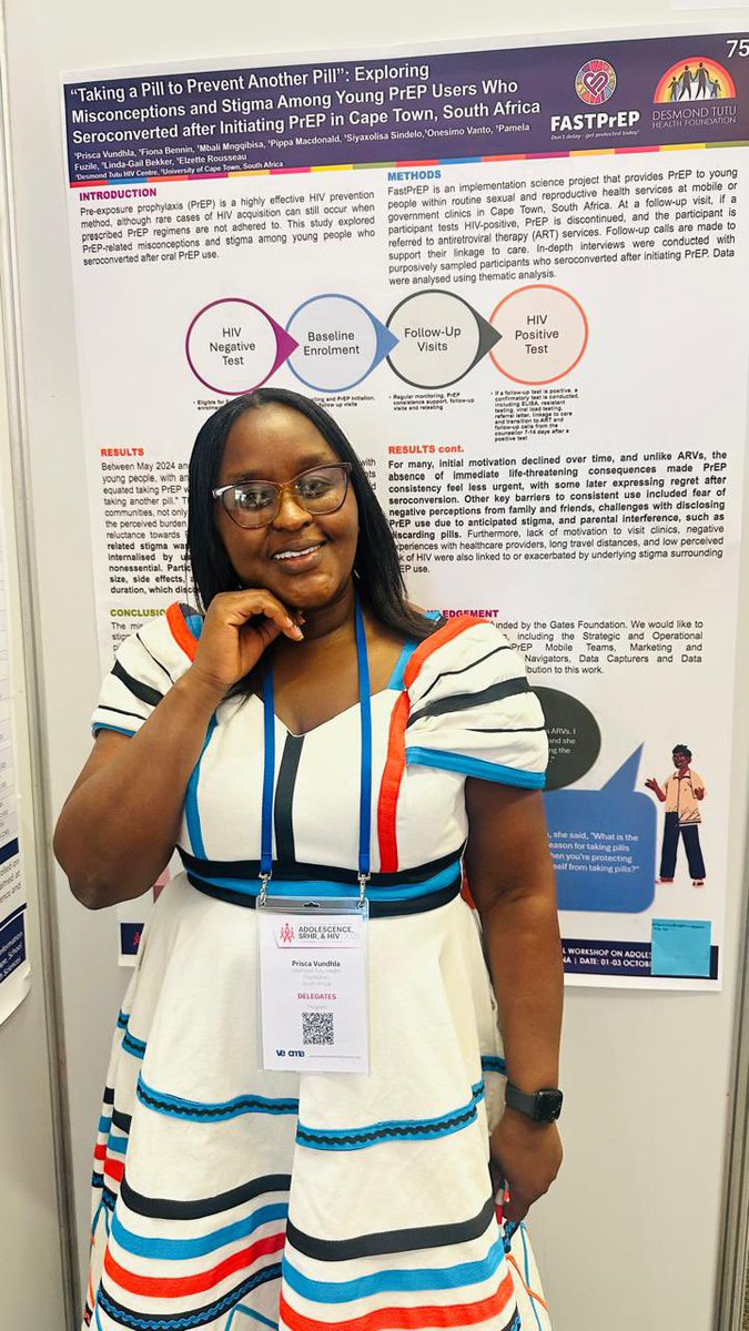 FASTPrEPstudy's tweet photo. We're proud of our team members ! 🤩🥳👏🏽
Prisca & Nokwazi showcased their research at the HIV Adolescence Workshop @hivadolescence.
Their Abstract Posters highlighted key insights on young PrEP users and the influence of intimate partner dynamics on PrEP. 📖💊
#fastprep https://t.co/1TOoLUTOLI