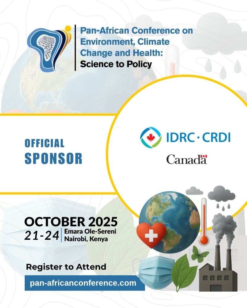 arin_africa's tweet photo. Proud to have @IDRC_CRDI as an official sponsor of the Pan-African Conference on Environment, Climate Change &amp; Health!

Join Africa’s leading voices driving the #ScienceToPolicy agenda.

Oct 21–24 |  Emara Ole-Sereni, Nairobi

🔗: https://t.co/lPOYfgLI0x

#ECHAfrica25 #COP30 https://t.co/FDWRfl5YRS