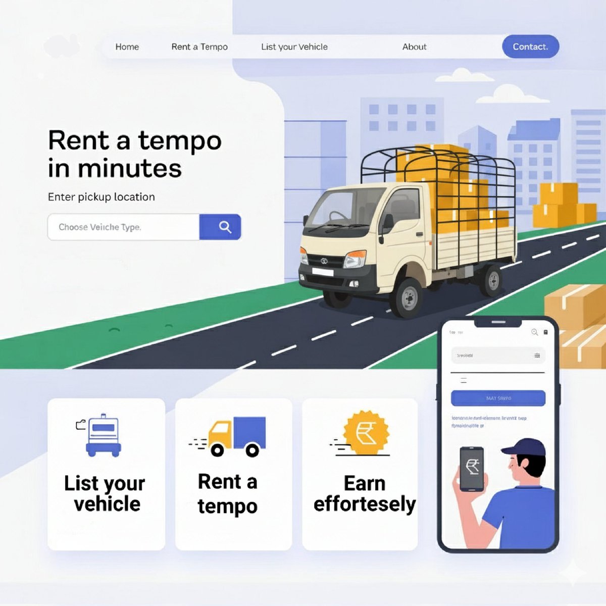CodestamStore's tweet image. Here’s what we made for our client — a full tempo rental website where users can list, book, and earn easily. Simple, fast, and smart!
Codestam=codestam.com
loadcarry=loadcarry.in
.
.
.
.
#ClientProject #WebDesign #DigitalInnovation #SmartTransport #EarnEasy