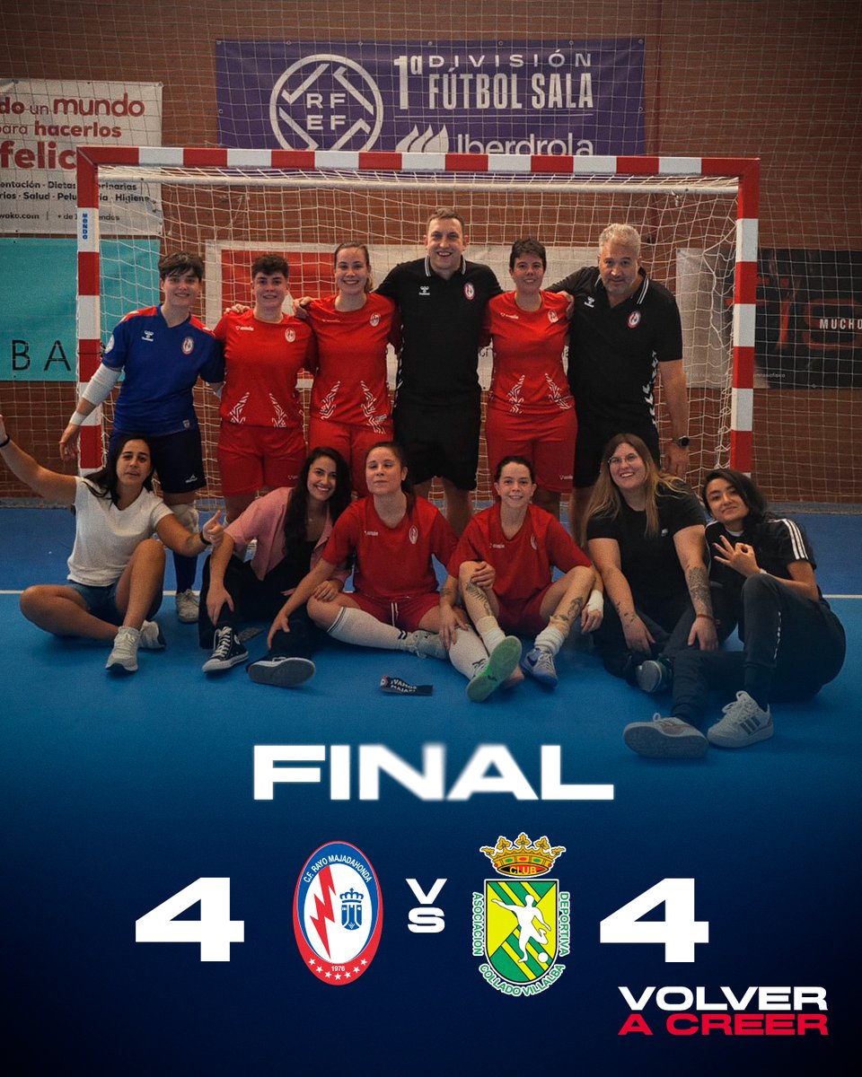 Por su parte, nuestro Primera Autonómica consiguió un empate a 4 tras remontar dos goles en contra en un partido en el que el fondo de banquillo fue muy limitado.

⚽️ Meri Antón, Patri y Luci, en dos ocasiones, fueron las autoras de los goles.

#VamosMiRayo⚡️⚪️🔵🔴