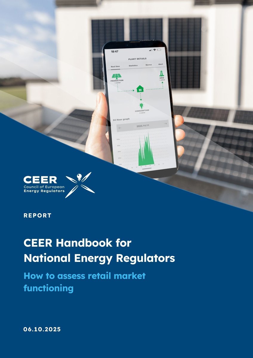 CEERenergy's tweet image. 📢 New CEER #Handbook on Retail #Energy Market Metrics

Updated for #CEP, #EMD &amp;amp; #Gas Decarb: 🔹 28 metrics for #NRAs 🔹 3 new metrics (Access, Resilience, #Cybersecurity) 🔹 Clearer disclosure rules

📘 More: ceer.eu/publication/ha… 

#CEER #EnergyRegulation