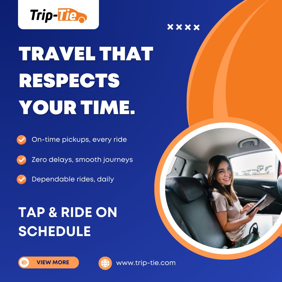 trip_tie's tweet image. 🚗 Travel That Respects Your Time

✔️ On-time pickups, every ride
✔️ Zero delays, smooth journeys

👉 Tap &amp;amp; ride on schedule!

For more information!
Visit us: trip-tie.com

#TripTie #SmartCommute #OnTimeRides #ReliableTravel #DailyCommute #StressFreeJourney #RideSmart