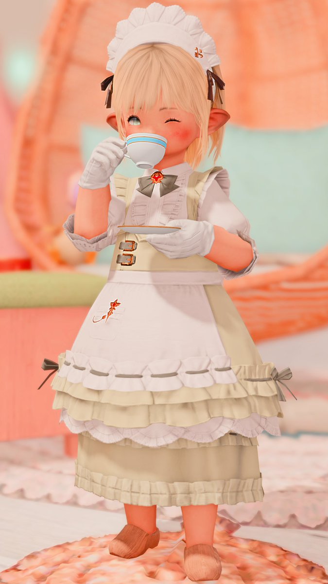 💖Maid Spotlight💖

💚Maid Biscuit🍪adores her wooden clogs👡attentive &amp; chatty☕️brews fresh tea for her favorite Masters🫶 “You’ll sit and talk with me, won’t you Master~?”✨

💌 lali-ho.carrd.com
💌 discord.gg/lali-ho

#ff14 #lalafell #maidcafe