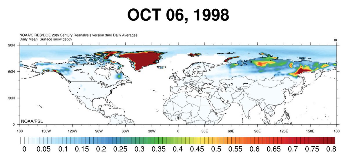 Harry_Hardrada's tweet image. October 1998 was the last time here in East Kent we had a notably cold start to the month especially with max temperatures. Easy to see why as it was a week of harsh Easterly breezes coming from an exceptionally deep and already high expanse of Siberian Snow Cover.