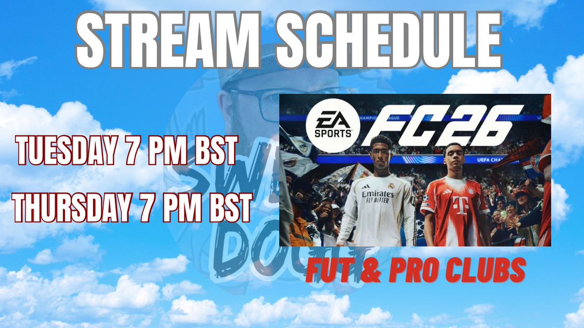 SweatD0gg's tweet image. This weeks schedule 🫡

Will be continuing @RealBetis_en past &amp;amp; present on @EASPORTSFC ultimate team 

And pro Clubs with the above average 🤷‍♂️ “Not Elite FC” 

Hope to see you there, Link in bio 🩵

#EAFC26 #ProClubs @Roxas_FC @MrLukeH23 @JayCaulls