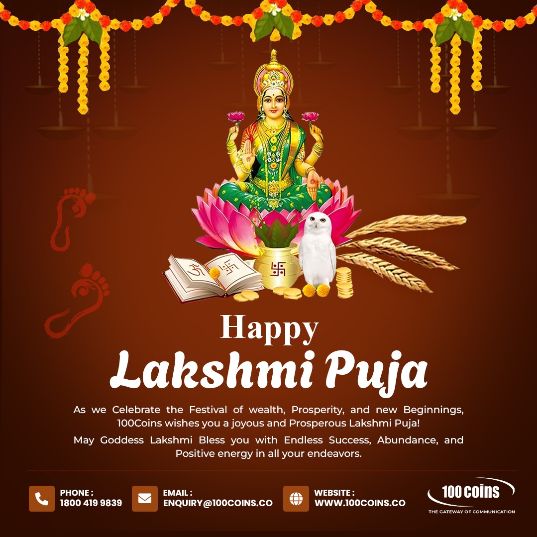 AditekSystemsPL's tweet image. Happy Lakshmi Puja
As we celebrate the festival of wealth, prosperity, and new beginnings, 100Coinswishes you a joyous and prosperous Lakshmi Puja!

#LakshmiPuja #FestiveVibes #100Coins #AditekSystemsPrivateLimited #Prosperity #Diwali2025 #BusinessGrowth #CelebrateTogether