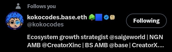 pixypto's tweet image. Thrilled to see a follow from the one and only @kokocodes! A genuine thought leader @EverybNeedsBase in the #Web3 space. I am excited to connect and learn from your insights. Let&apos;s keep building! #BaseETH #Crypto #Web3