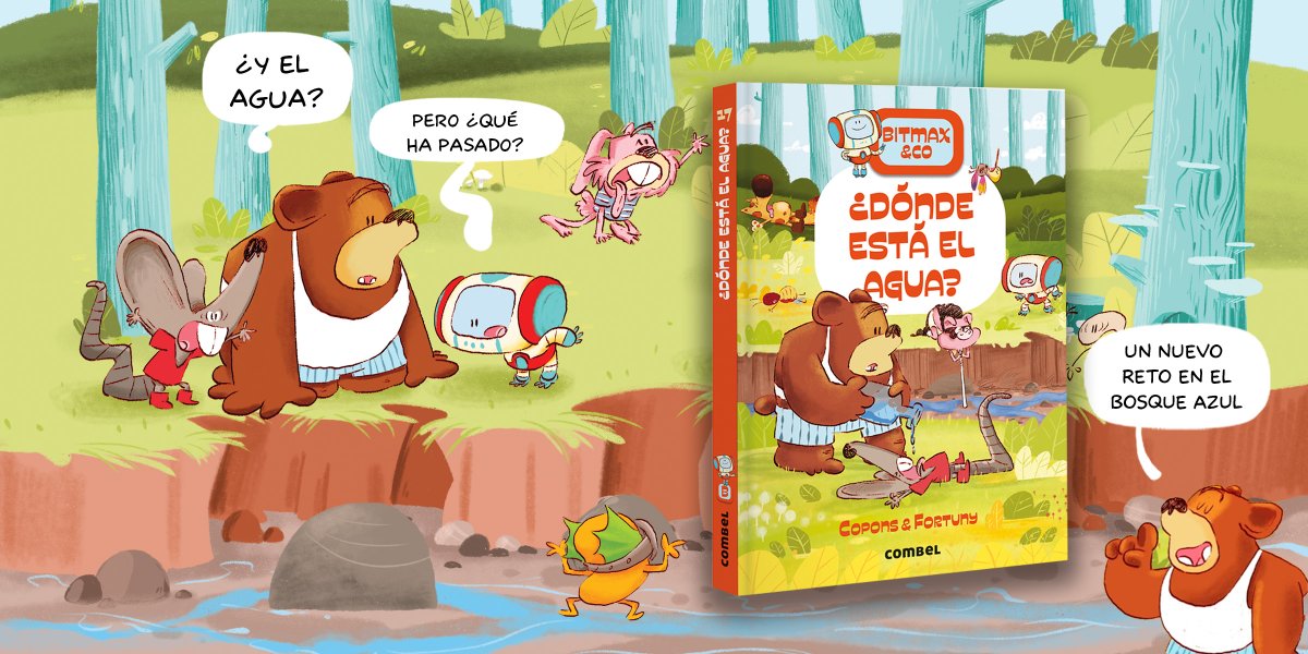 📢NOVEDAD
El río del Bosque Azul se ha secado. 🏞
¡Hay que solucionarlo! Bitmax y sus amigos descubren a los responsables del desastre, pero...
¿Qué harán para solucionarlo?
Un libro de🖋<a href="/jaumecopons/">Jaume Copons</a> y 🎨<a href="/lilianafortuny/">liliana fortuny</a> 
📒¿DÓNDE ESTÁ EL AGUA?
combeleditorial.com/libro/donde-es…