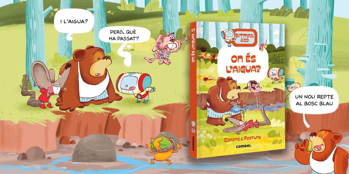 📢NOVETAT
El riu del Bosc Blau s’ha assecat. 🏞
Cal trobar una solució! En Bitmax i els seus amics finalment troben els responsables del desastre, pero...
¿Com ho arreglaran?
Un llibre de 🖋<a href="/jaumecopons/">Jaume Copons</a> i 🎨<a href="/lilianafortuny/">liliana fortuny</a> 
📒ON ÉS L'AIGUA?
combeleditorial.com/ca/llibre/on-e…