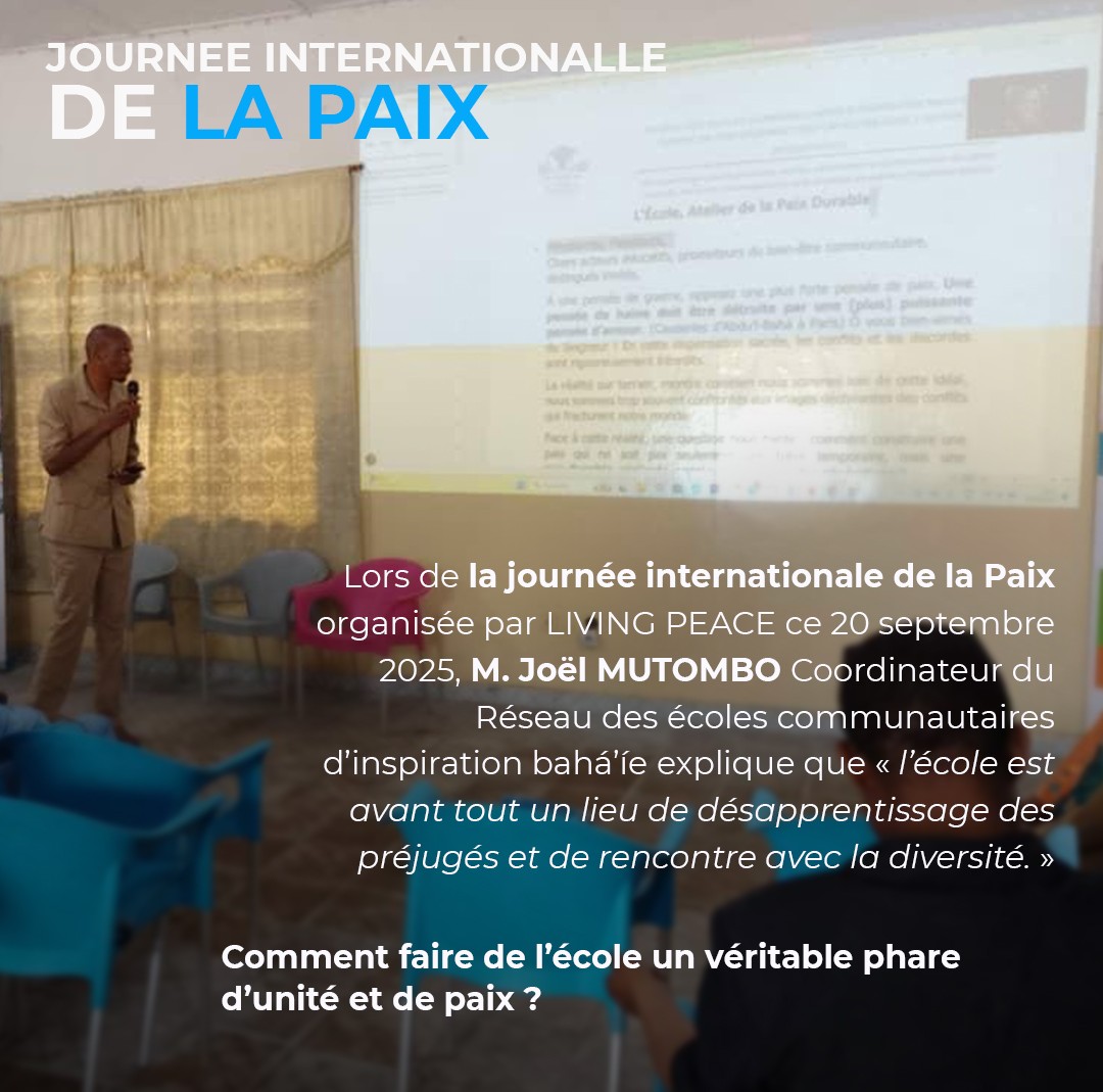 bahaie_rdc's tweet photo. Le conflit est naturel et neutre. Ce qui compte, c’est la manière dont il est géré.  Mme Ernestine
Et si la consultation devenait notre outil d’unité et de paix ? 🤝
#Unité #Consultation #Paix https://t.co/yYzxexDFA4