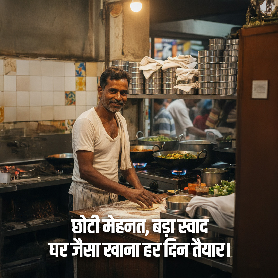 AmitKitchens's tweet photo. For a food post (thali or special dish)

"Ghar ka swaad, Sanwar ke haath! 🫶✨
Today's special: Aloo Jeera straight from our kitchen to your cravings.
Order now and taste the love! 🍛 #SanwarKitchen #HomeMadeWithLove" https://t.co/vs61ybg5oQ