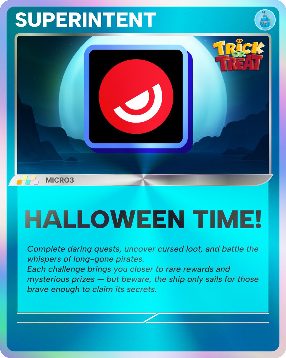 SuperIntent_AI's tweet photo. 🎃 Halloween is here on @Micro3io and SuperIntent is part of the spooky fun!

Grab the candy and try your luck at winning $500 in our exclusive quest.

Curious? 👉 Join now: https://t.co/QPL4JTFIdI https://t.co/O89PDTLnsZ