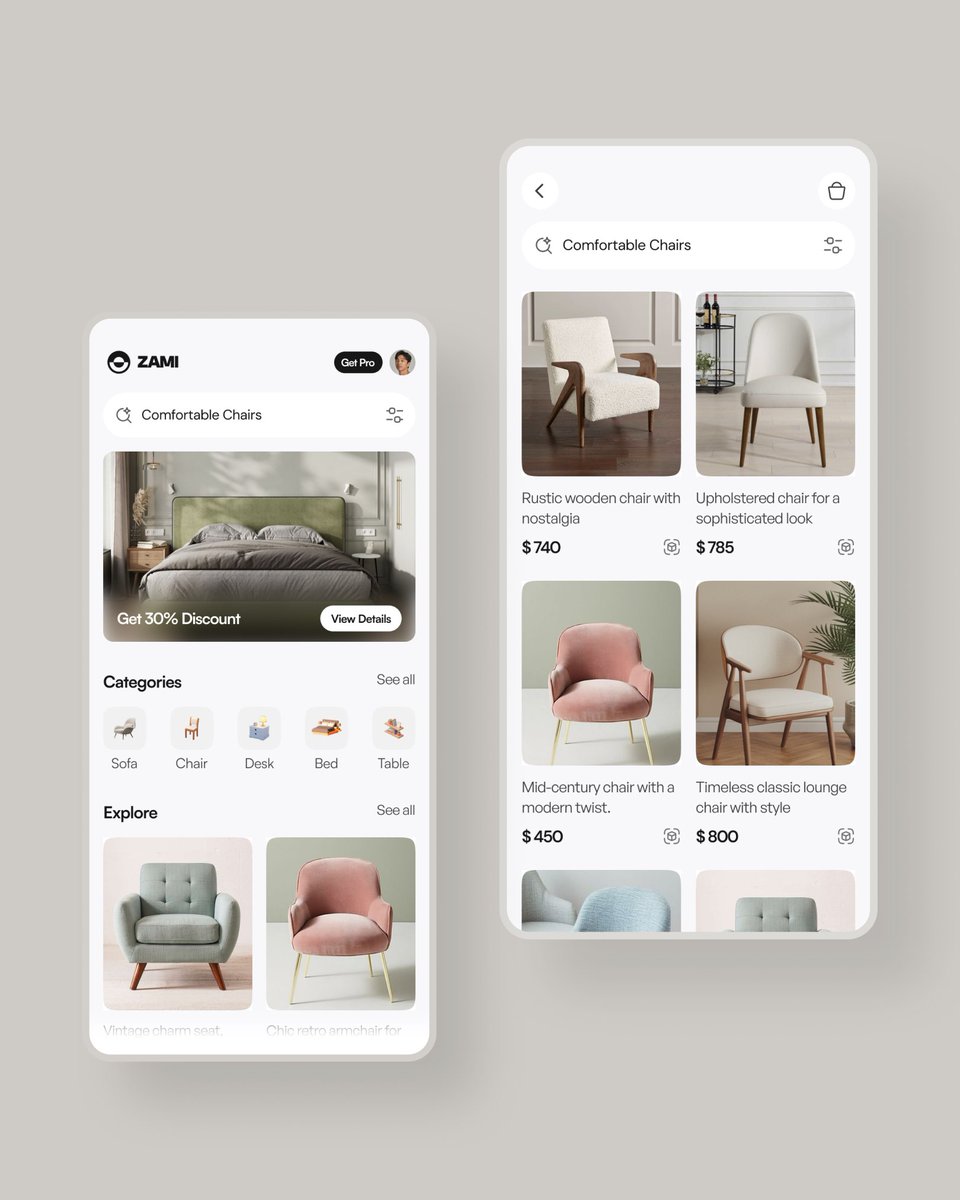 imnomandigital's tweet image. AR powered Home decor Mobile App UI/UX Design