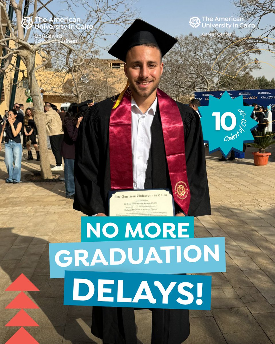 AUC_Business's tweet photo. Fast-track your career with AUC’s CO-OP Program! No more graduation delay! Combine CO-OP with the Business 360 course (3cr) for a seamless academic journey.  

Apply by: October 19 Cohort 10: Feb 1, 2026 - July 30, 2026 

Registration link: https://t.co/0Tr7ZOX29T #AUCCoOp https://t.co/9KeI04Wl3m