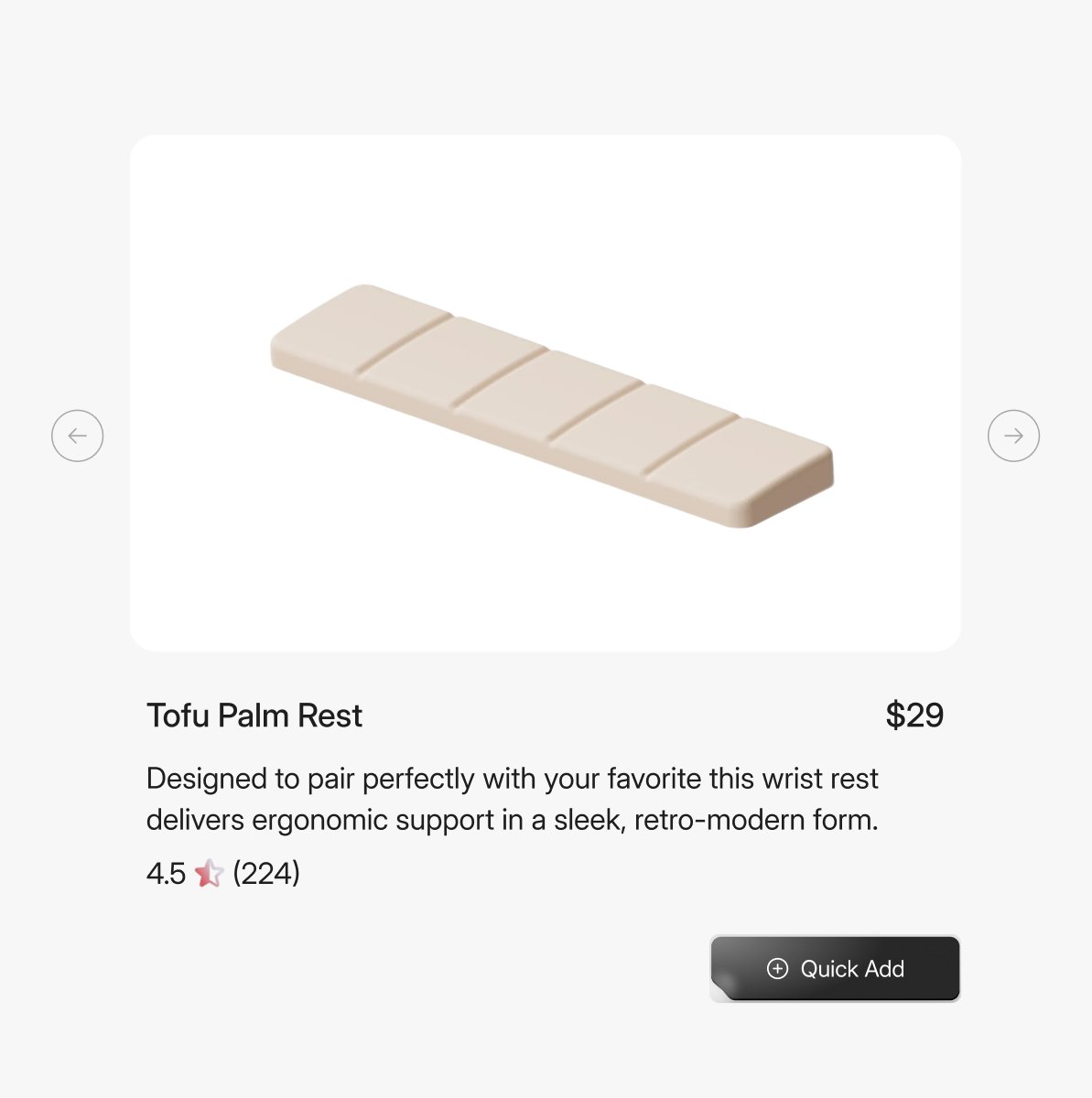 EmuraStudio's tweet image. A homepage concept for a low-profile mechanical keyboard minimalist, refined, and product-first. 
Smooth visuals, warm tones, and clean typography bring tech and lifestyle together. ⌨️✨

#UIDesign #KeyboardDesign #ProductDesign #MechanicalKeyboard #DesignInspiration