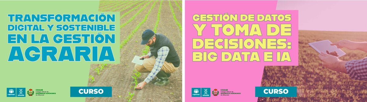 #FormaciónTIERRA 👩‍💻 | Curso sobre #DigitalizaciónAgraria

📺 Transformación Digital y Sostenible en la Gestión Agraria

👉 youtu.be/xzuQlfV3XAE?si…

📺 Gestión de Datos y Toma de Decisiones en Agricultura: Big Data e Inteligencia Artificial

👉 youtu.be/93WyNF8WsOU?si…
