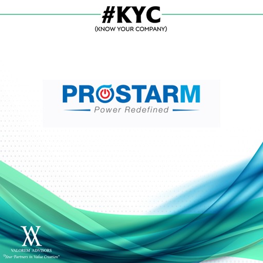 Valoremadvisors's tweet photo. Valorem KYC ( Know Your Company)Series:-

Prostarm Info Systems Ltd

📍About company
🏢Incorporated in 2008 
💱Engaged in designing, manufacturing, assembling, sale, service and supply of Energy Storage Equipment and Power Conditioning Equipment

(1/8) https://t.co/oZaGbbS1lJ