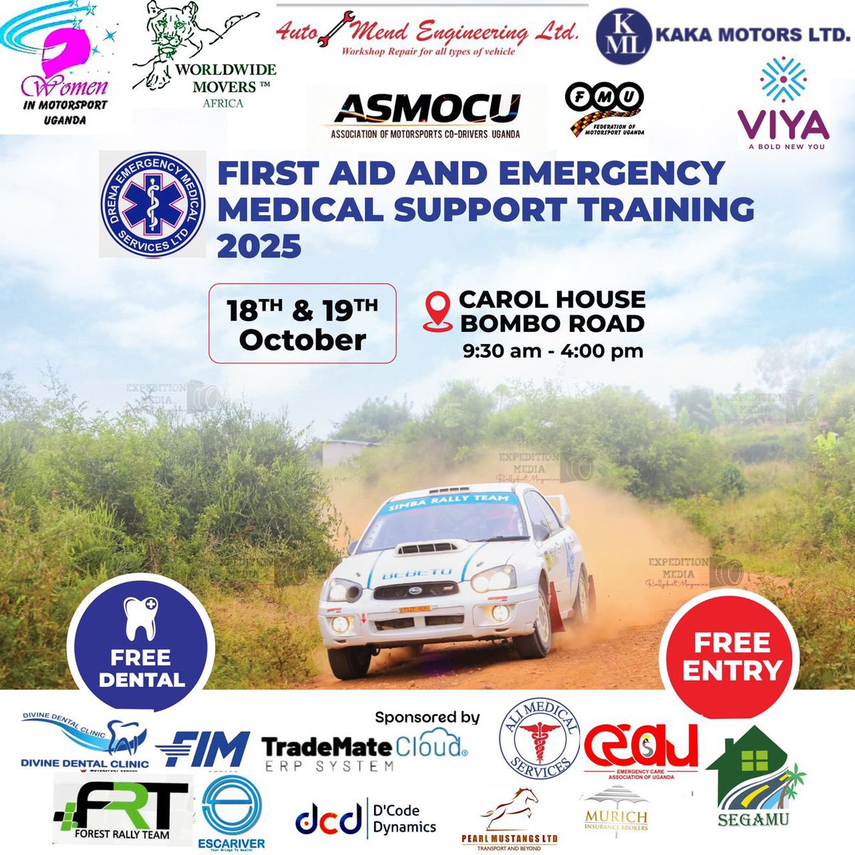 ✨Exciting news! ASMOCU and  WIMU is hosting  a Medical Support Training Program on First Aid and Emergency Readiness 🎯. We are partnering with them to offer free dental screening for Motorsport drivers, riders &amp; officials!🦷 #dentalcare #HealthAweareness