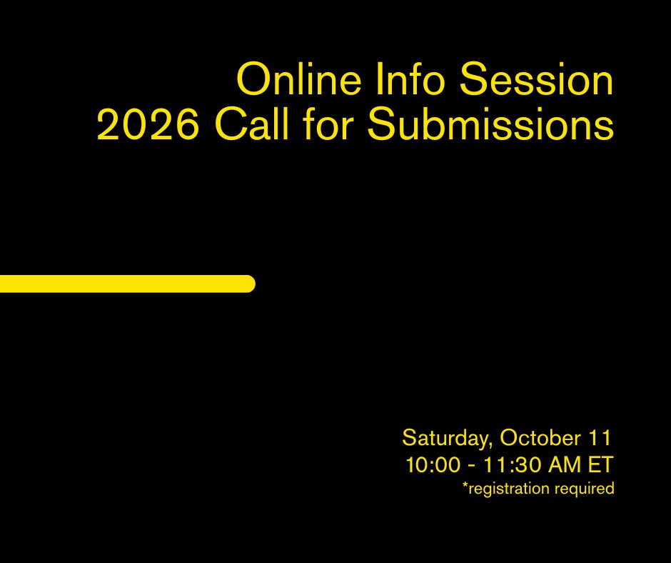 🙋Learn more about the 2026 Festival Call for Submissions, and register for our Online Info Session!

Saturday, October 11th
10:00 - 11:30 AM ET
Online (Zoom)

ASL interpretation will be provided.

Register at LINK IN BIO 🔗