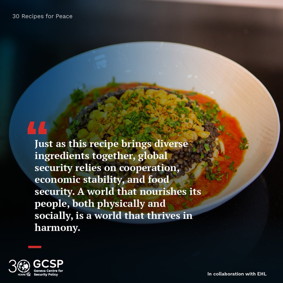 TheGCSP's tweet image. To celebrate our 30th anniversary, we invited 30 @gcsp_alumni to share unique flavours from the culinary traditions of their home countries in a book: 30 Recipes for Peace 🕊️

📖 Learn more &amp;amp; order a copy of our book here: bit.ly/4lV3aC9